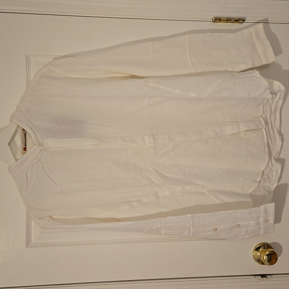 Men’s Fall Slubbed Cotton Casual Shirt L